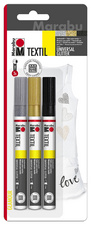 Marabu Textilmarker Textil Painter Glitter, 3er Blister
