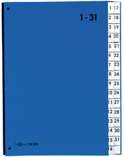 PAGNA Pultordner Color, DIN A4, 1 - 31, 31 Fächer, rot