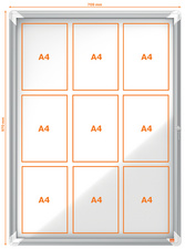 nobo Schaukasten, Metall-Rückwand, Außenbereich, 6 x DIN A4