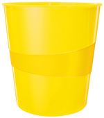 LEITZ Papierkorb WOW, aus Kunststoff, 15 Liter, perlweiß