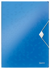 LEITZ Eckspannermappe WOW, DIN A4, PP, eisblau