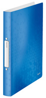 LEITZ Ringbuch WOW, DIN A4, PP, blau-metallic, 4 Ringe