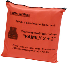 LEINA Pannenwesten/Warnwesten-Set Family 2+2, orange