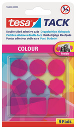 tesa TACK Klebepads, pink transparent, beidseitig klebend