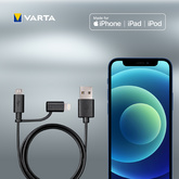 VARTA Ladekabel & Datenkabel 2in1 Micro USB/MFI Lightning