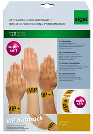 sigel Eventbänder Super Soft, mit Aufdruck VIP, gold