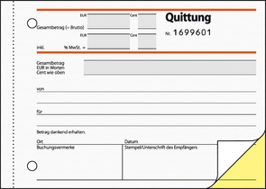 sigel Formularbuch Quittung, inkl. MwSt., DIN A6 quer