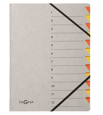 PAGNA Ordnungsmappe Easy Grey, A4, 12 Fächer, grau / blau