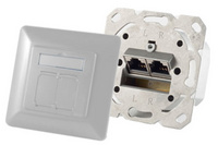 shiverpeaks BASIC-S Anschlussdose Kat. 6A, 2 x RJ45, rot