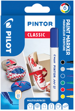 PILOT Pigmentmarker PINTOR, medium, 6er Set CLASSIC MIX