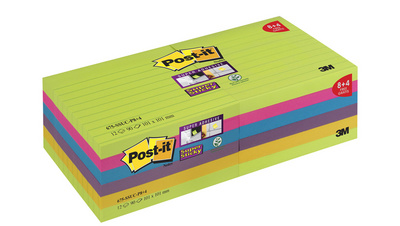 Post-it Haftnotizen Super Sticky Notes, liniert, 101x152 mm