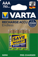 VARTA NiMH Akku RECHARGE ACCU Endless, Micro AAA, 550 mAh
