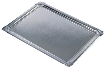 PAPSTAR Servierplatte, eckig, 455 x 340 mm, silber