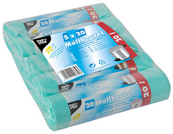 PAPSTAR Mülleimerbeutel HDPE, 30 Liter, farbig sortiert