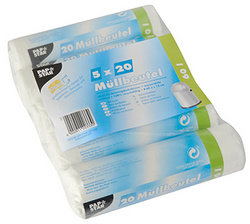 PAPSTAR Mülleimerbeutel HDPE, 30 Liter, farbig sortiert