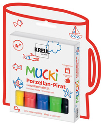 KREUL Porzellan-Pirat Porzellanmalstift MUCKI, 5er-Set
