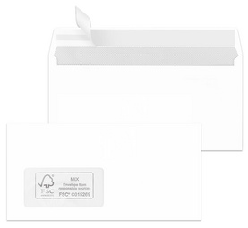 MAILmedia Briefumschläge DIN lang, FSC, haftklebend, weiß