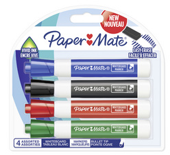 Paper:Mate Whiteboard-Marker, Rundspitze, 4er Blister