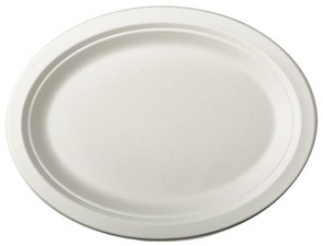 PAPSTAR Zuckerrohr-Teller pure, oval, 260 x 200 mm, 50er