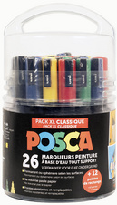 POSCA Pigmentmarker Pack XL Classique, 26er Set, sortiert