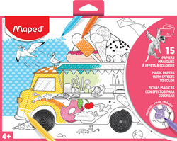 Maped Zauberpapier zum Ausmalen, DIN A4, 15 Blatt, sortiert