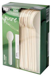 PAPSTAR Papier-Löffel pure, Länge: 155 mm, weiß, 100er