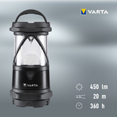 VARTA Campingleuchte Indestructible L30 Pro, schwarz