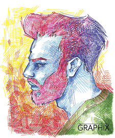 Marabu Permanent-Marker Graphix, 2 Spitzen, himbeere