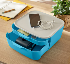 LEITZ Schubladenbox Cosy, 2 Schübe, grau/hellgrau
