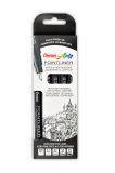 Pentel Pigmentierter Fineliner Pointliner S20P, 0,05/0,1/0,3/0,5/0,8mm, Schwarz 5 Strichstärken im Set